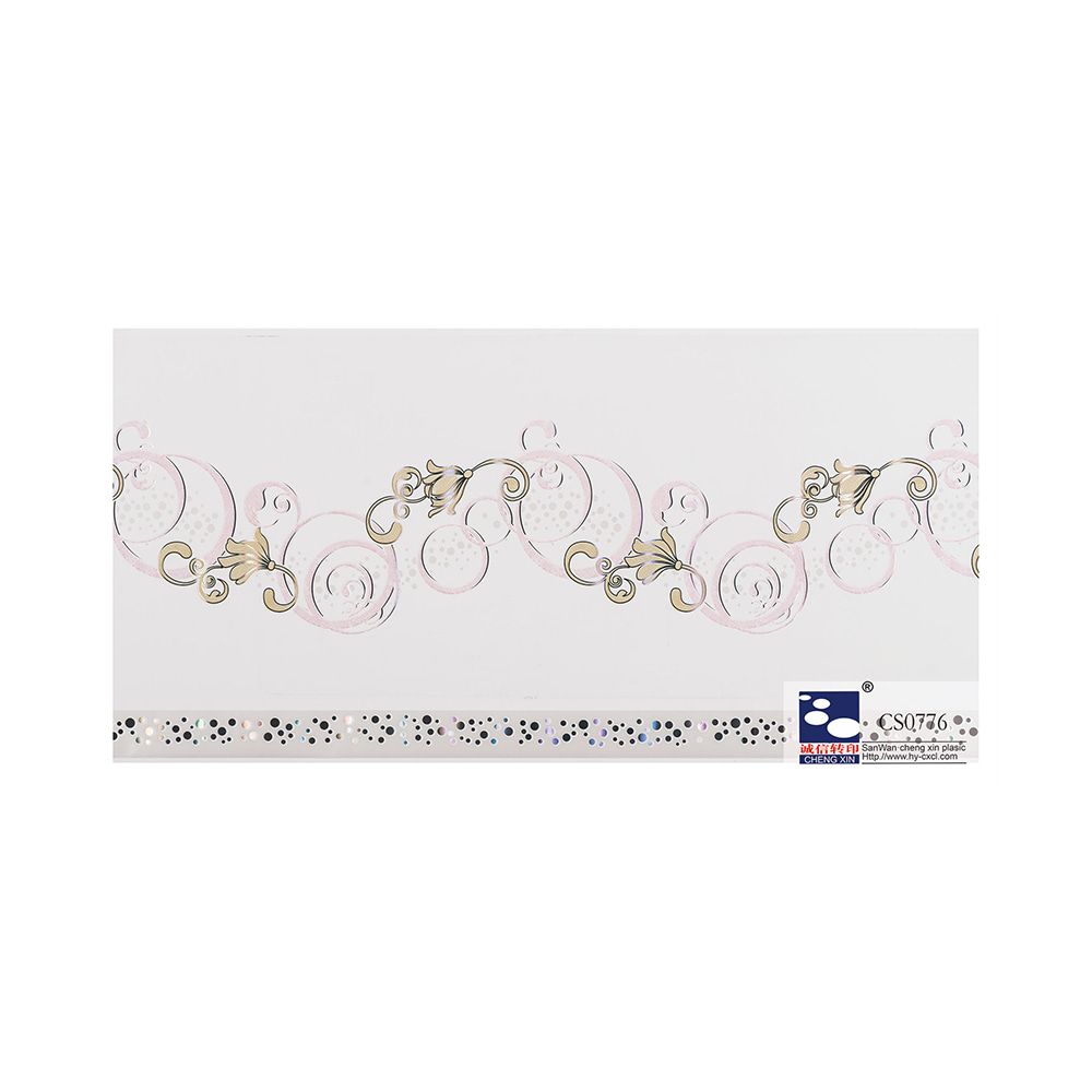 Hermosas flores impresas Diseño de madera Lámina de estampación en caliente Película de laminación de PVC para panel CS0776
