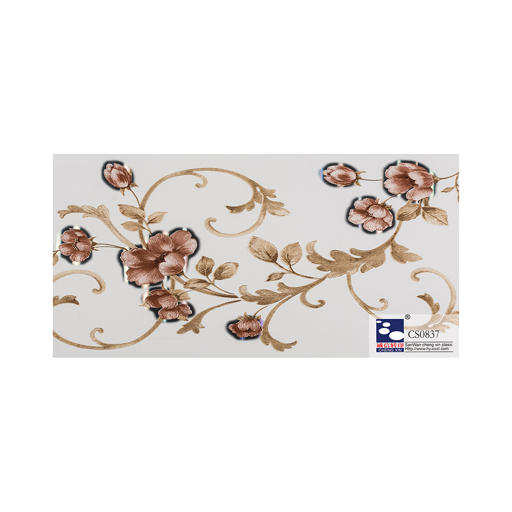 Venta al por mayor 2021 nuevo diseño pvc impresión en color techo bronceado lámina compuesta pvc película CS0837