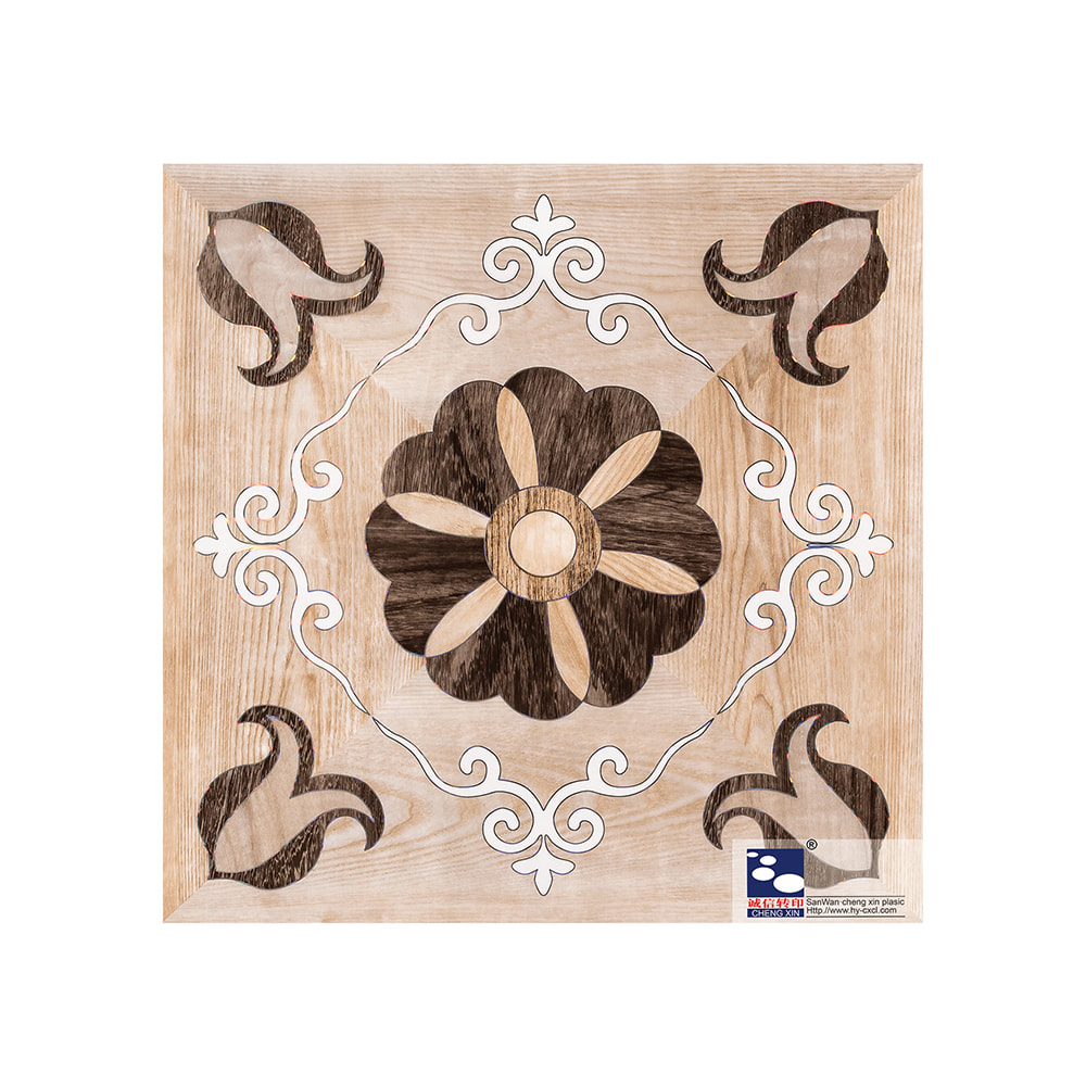 Proveedores simples de papel de estampado en caliente con láser y flores para panel de pvc CS844