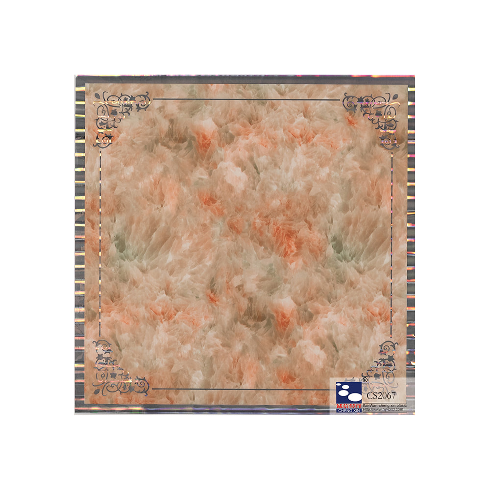 Láminas de estampado en caliente con láser de colores para la decoración del panel de PVC en el mercado CS2067 de Pakistán