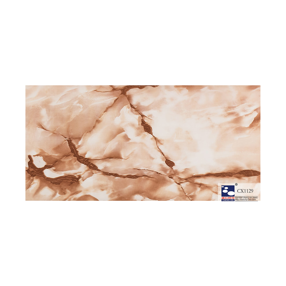 Material de PVC barato, lámina de estampado en caliente de mármol para decoración de paneles de PVC CX1129